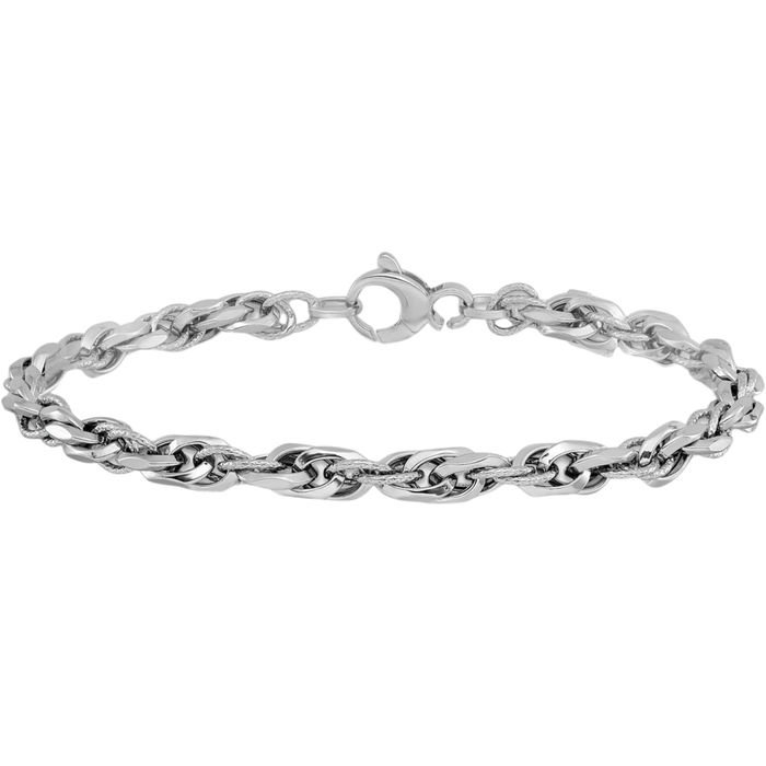 14K Solid White Gold Link Chain Bracelet