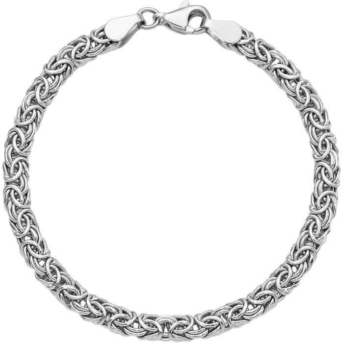 14K Solid White Gold Link Chain Bracelet