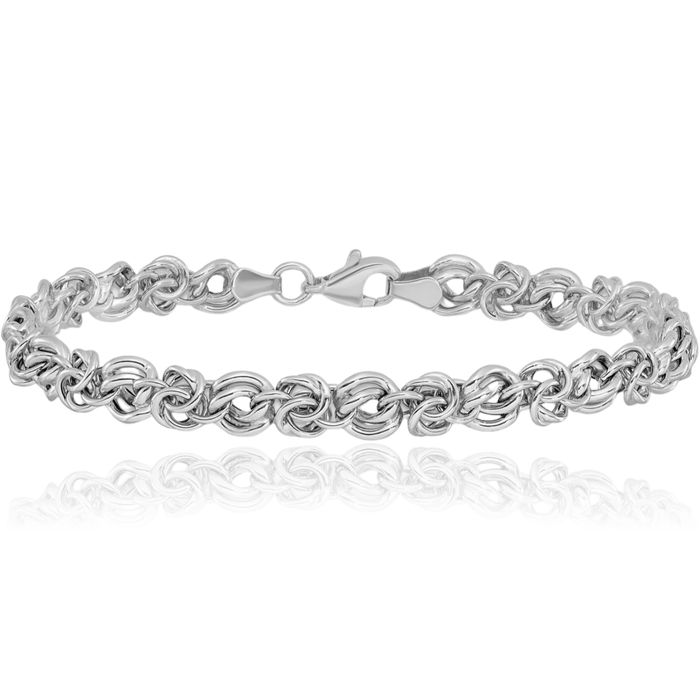 14K Solid White Gold Link Chain Bracelet