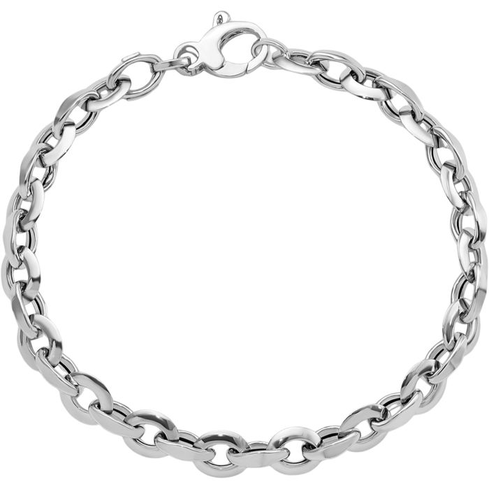 14K Solid White Gold Link Chain Bracelet