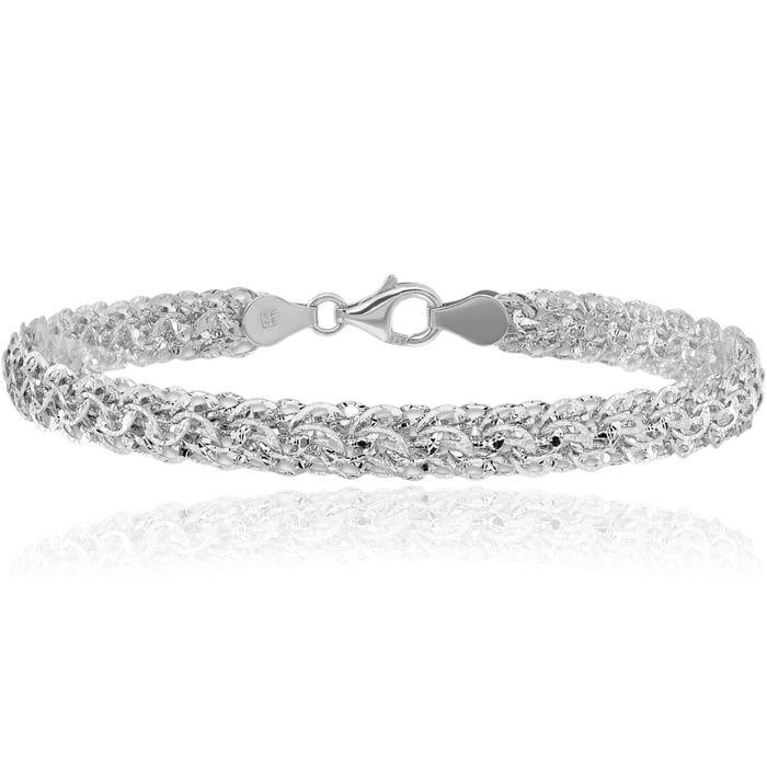 14K Solid White Gold Link Chain Bracelet