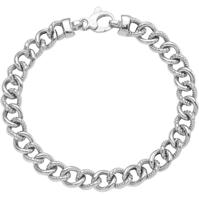 14K Solid White Gold Link Chain Bracelet