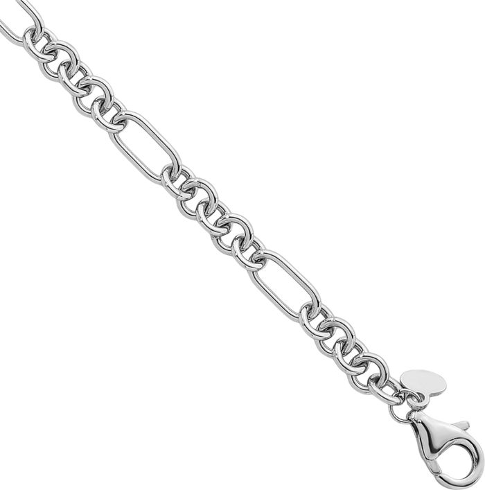 14K Solid White Gold Link Chain Bracelet