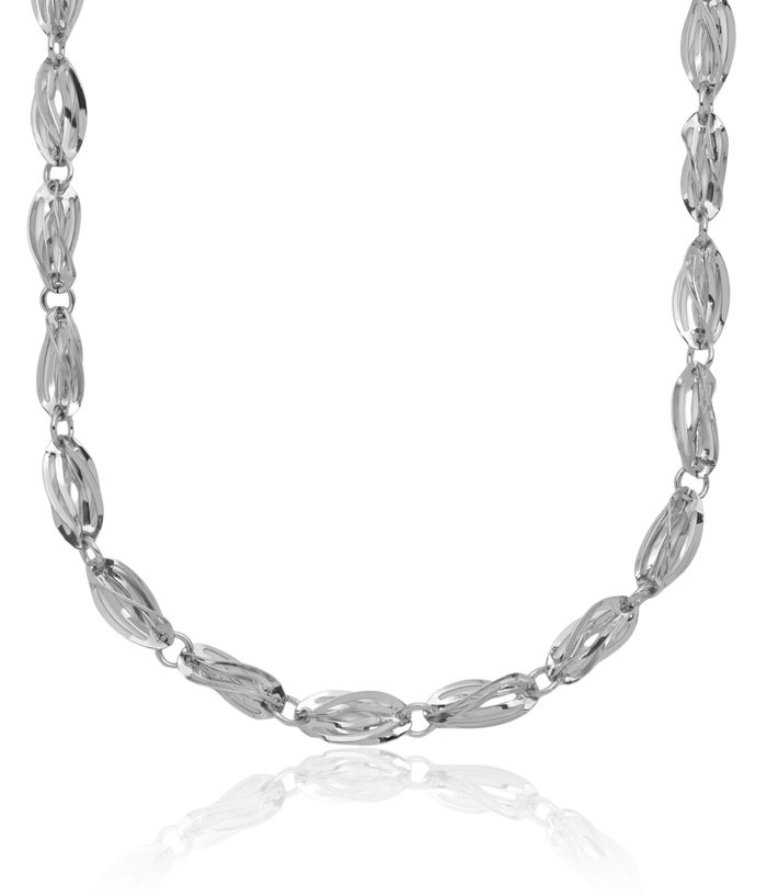 14K Solid White Gold Link Chain Necklace