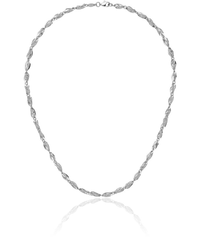 14K Solid White Gold Link Chain Necklace