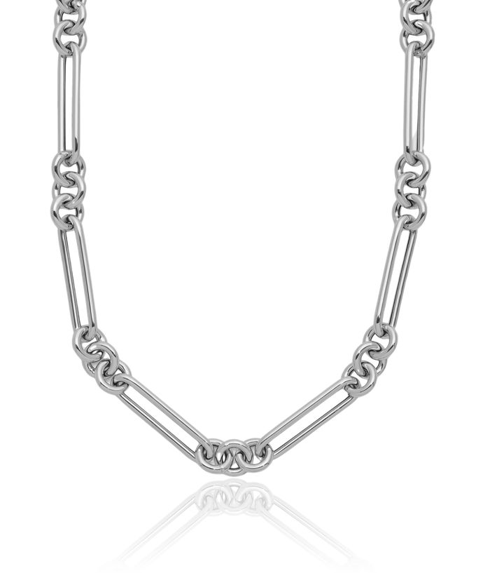 14K Solid White Gold Link Chain Necklace