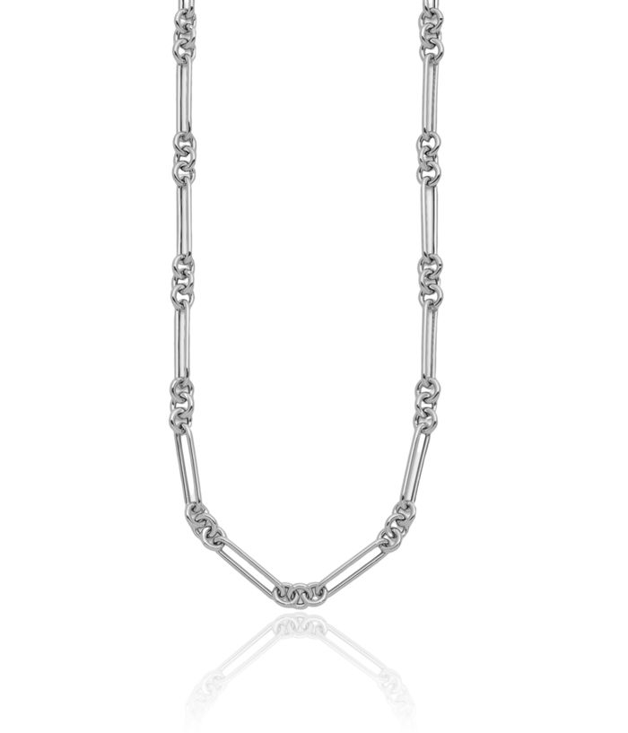 14K Solid White Gold Link Chain Necklace