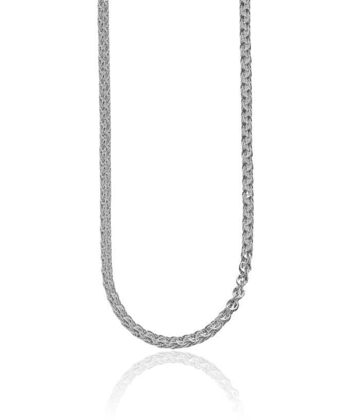 14K Solid White Gold Link Chain Necklace