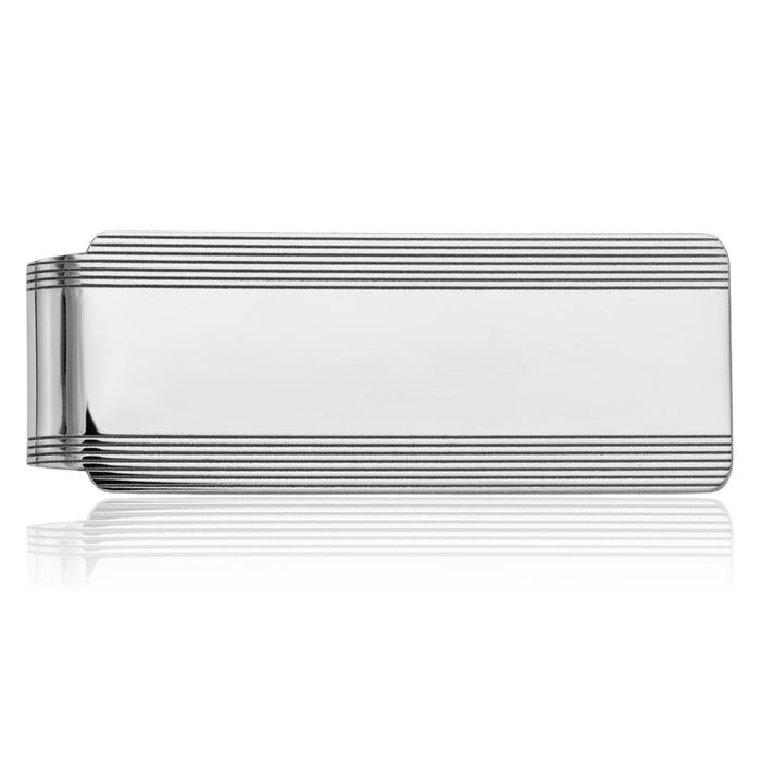 14K Solid White Gold Mens Money Clip for Men