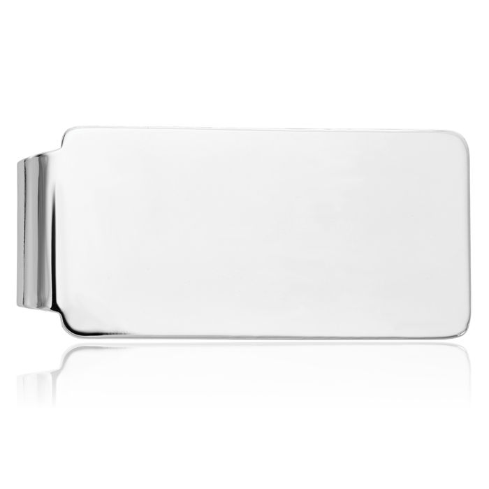 14K Solid White Gold Mens Money Clip for Men