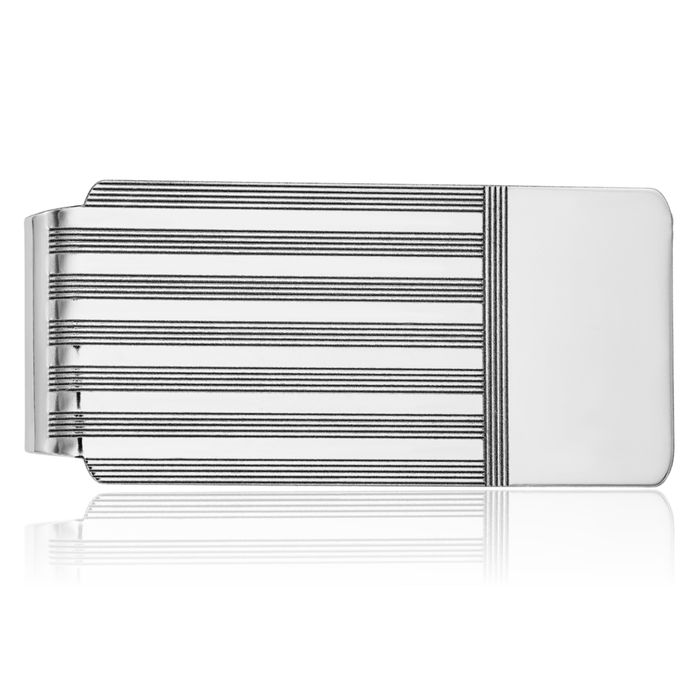14K Solid White Gold Mens Money Clip for Men