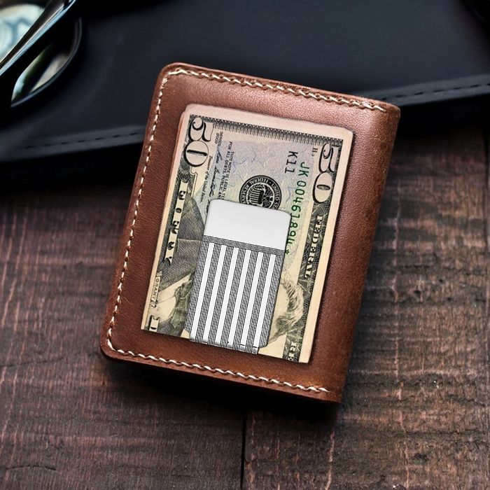 14K Solid White Gold Mens Money Clip for Men