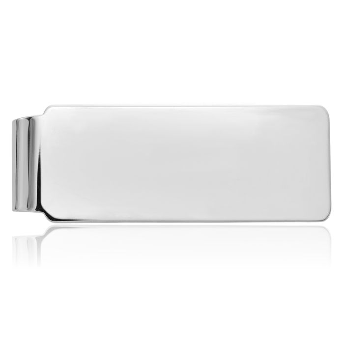 14K Solid White Gold Mens Money Clip for Men