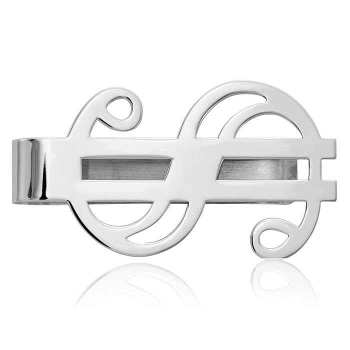 14K Solid White Gold Money Clip for Men