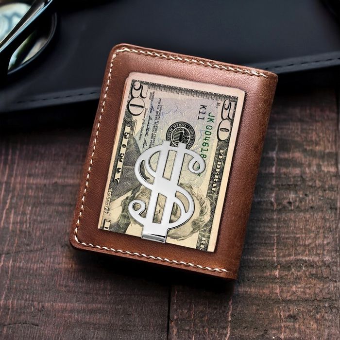 14K Solid White Gold Money Clip for Men