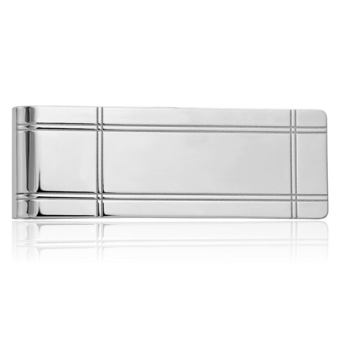 14K Solid White Gold Money Clip for Men