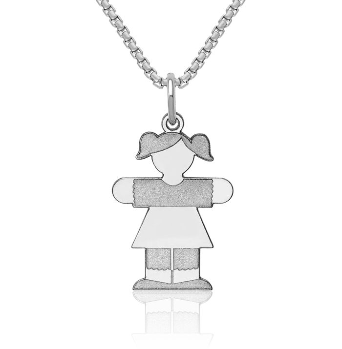 14K Solid White Gold Necklace Chain Pendant Charm