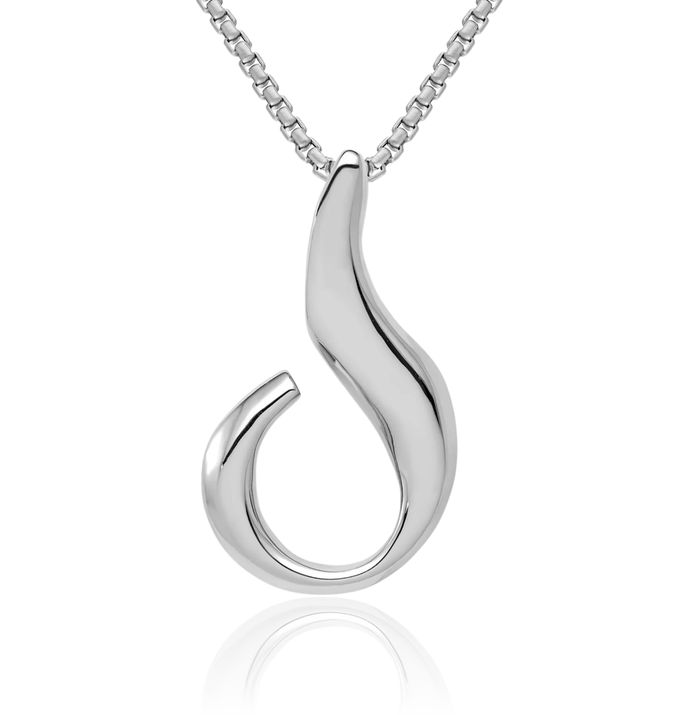 14K Solid White Gold Cubetto Omega Snake Slide Necklace Chain Pendant Charm