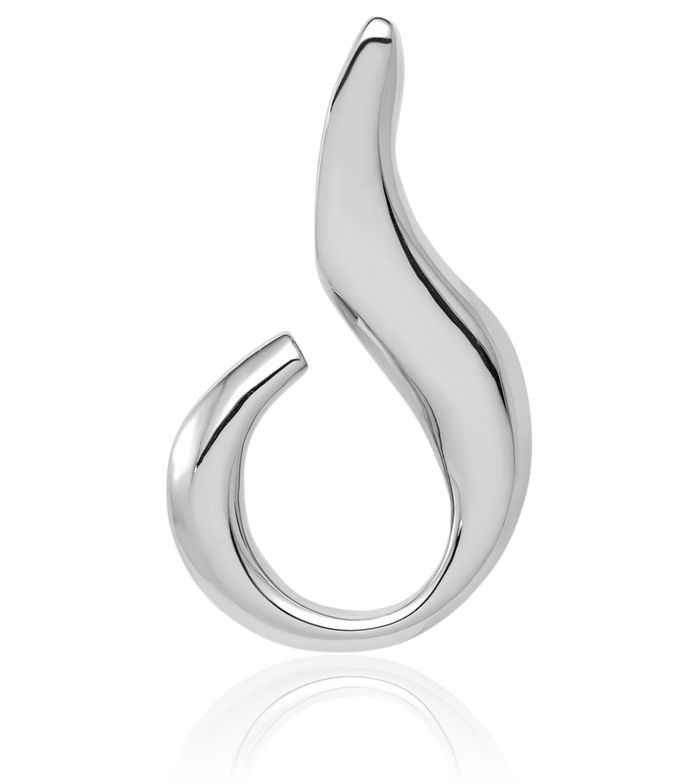 14K Solid White Gold Cubetto Omega Snake Slide Necklace Chain Pendant Charm