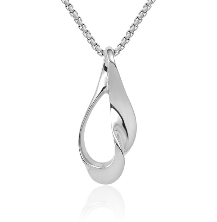 14K Solid White Gold Reversible Cubetto Omega Snake Slide Necklace Chain Pendant Charm