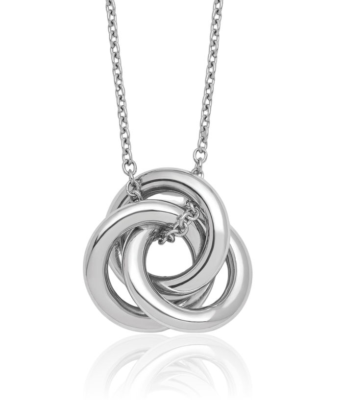 14K Solid White Gold Circle Round Geometric Necklace Chain