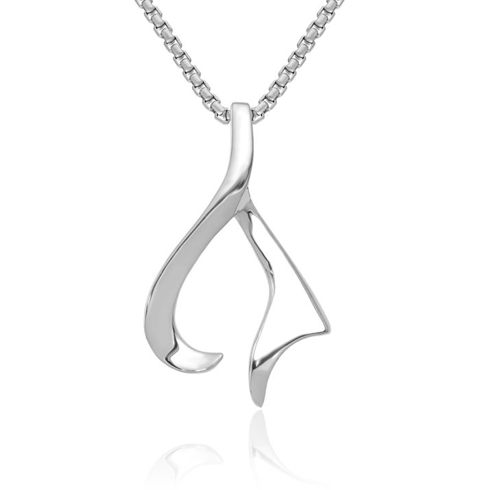 14K Solid White Gold Slide Necklace Chain Pendant Charm