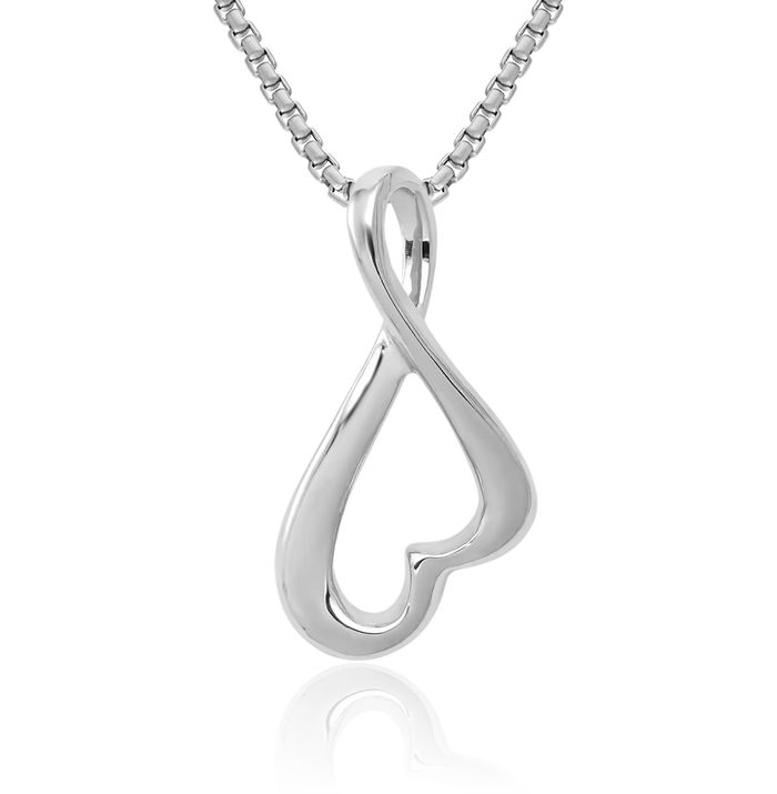 14K Solid White Gold Slide Necklace Chain Pendant Charm