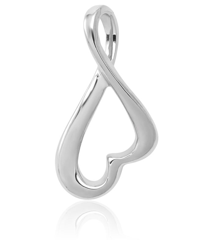 14K Solid White Gold Slide Necklace Chain Pendant Charm