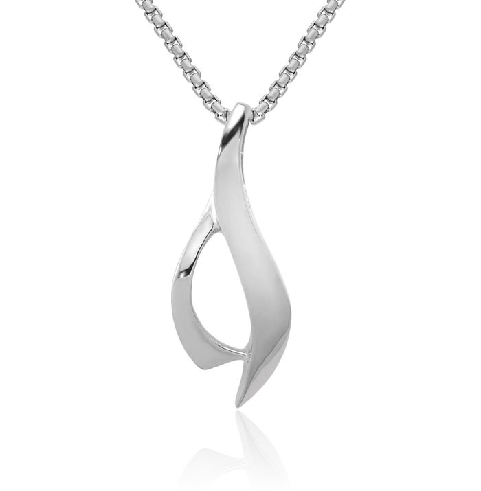 14K Solid White Gold Slide Necklace Chain Pendant Charm