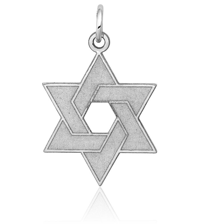 14K Solid White Gold Star of David Jewish Magen Necklace Judaica Religious Chain Pendant Israel Charm