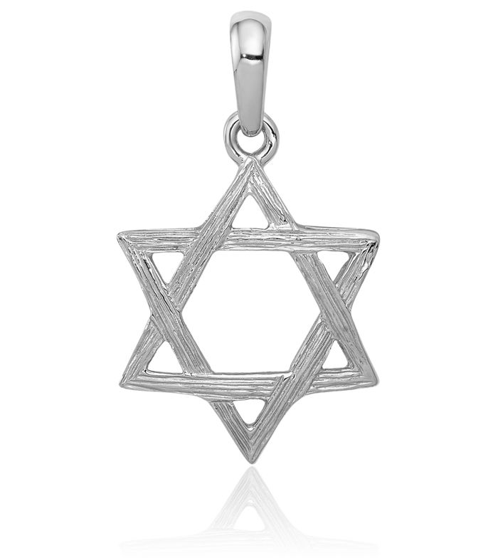 14K Solid White Gold Star of David Jewish Magen Necklace Judaica Religious Chain Pendant Israel Charm