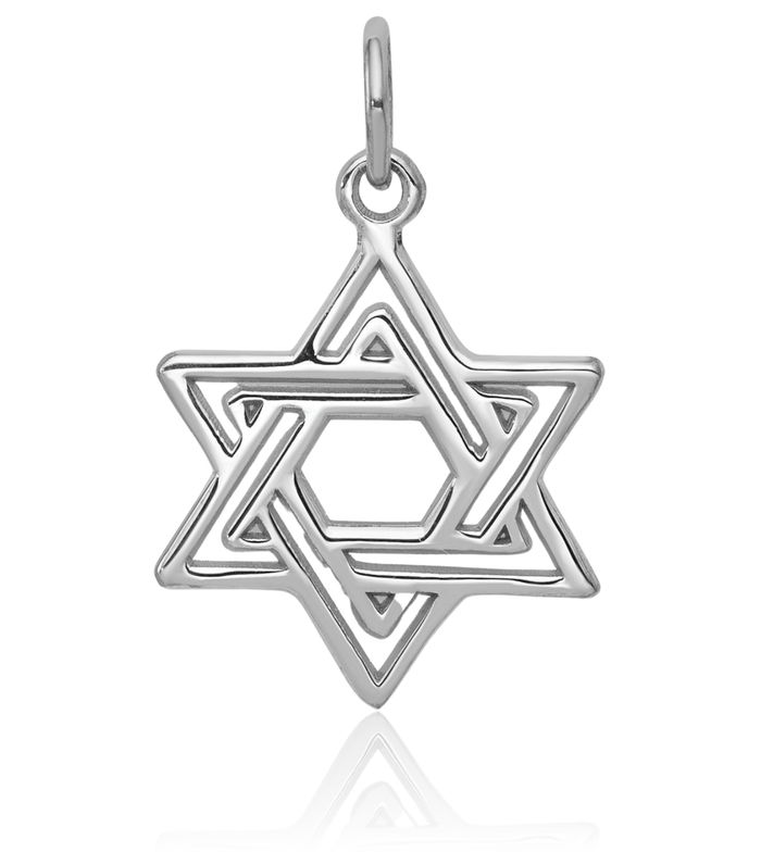 14K Solid White Gold Star of David Jewish Magen Necklace Judaica Religious Chain Pendant Israel Charm