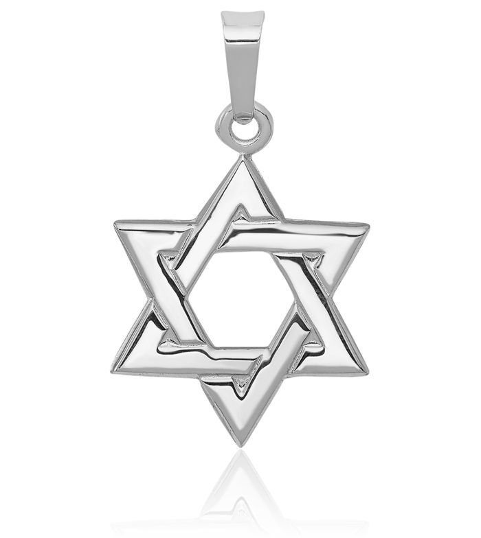 14K Solid White Gold Star of David Jewish Magen Necklace Judaica Religious Chain Pendant Israel Charm