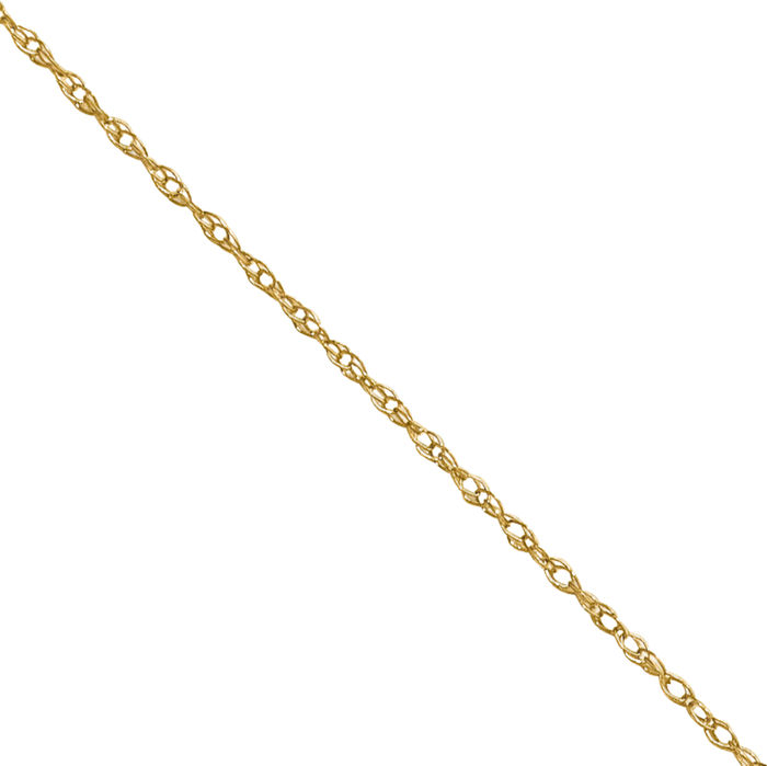 14K Solid Yellow Gold 0.4mm Cable Rope Chain Twisted Link Necklace