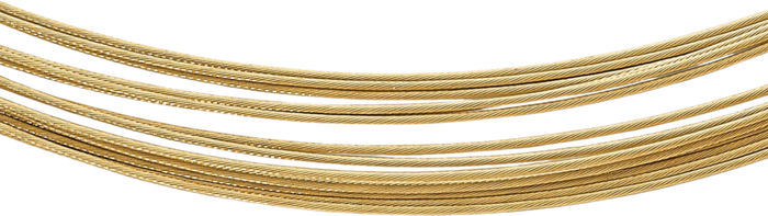 14K Solid Yellow Gold 0.5mm 14 Strand Neck Collar Neckwire Chain Cuff Choker Necklace