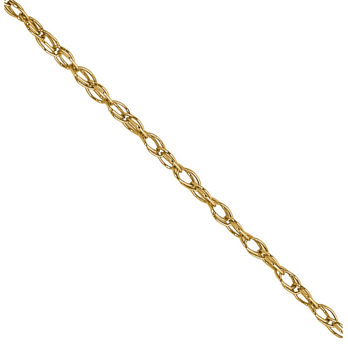 14K Solid Yellow Gold 0.5mm Cable Rope Chain Twisted Link Necklace