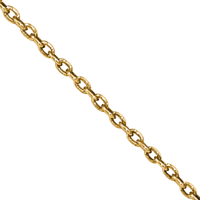 14K Solid Yellow Gold 0.75mm Cable Rolo Link Chain Belcher Necklace