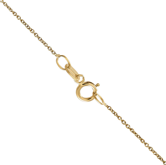 14K Solid Yellow Gold 0.75mm Cable Rolo Link Chain Belcher Necklace