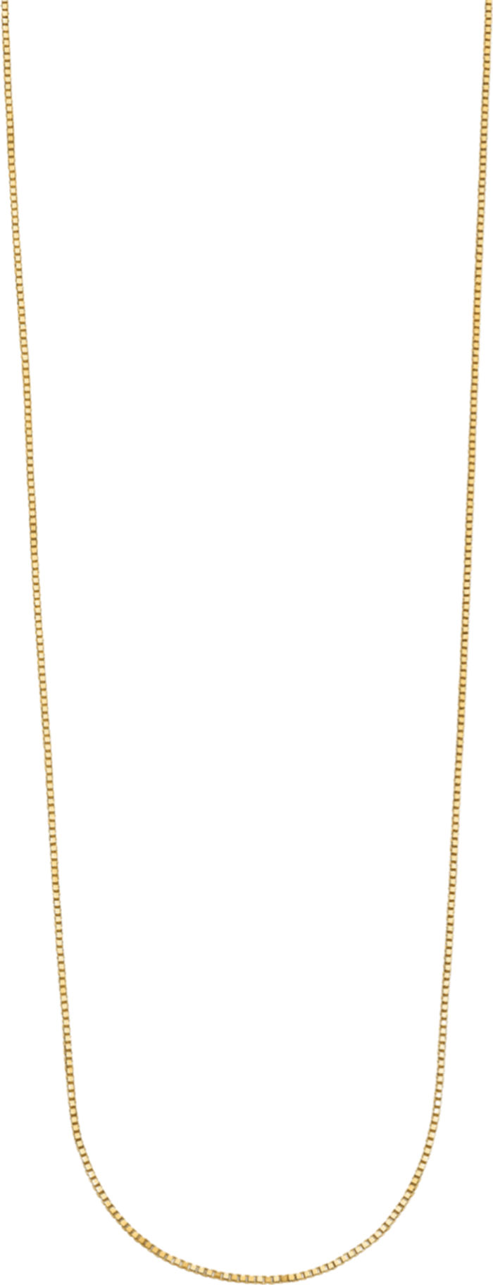 14K Solid Yellow Gold 0.7mm Box Link Chain Necklace