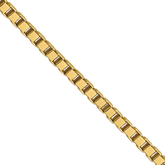 14K Solid Yellow Gold 0.8mm Box Link Chain Necklace