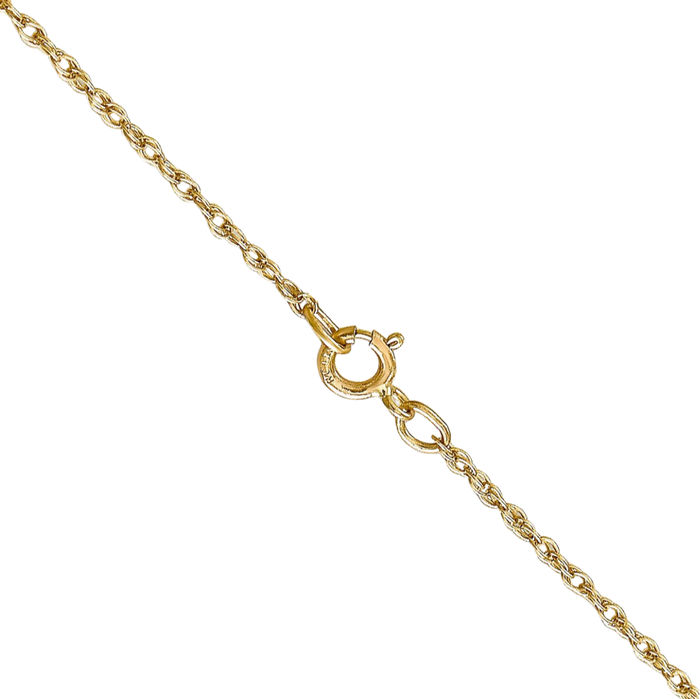 14K Solid Yellow Gold 0.8mm Rope Chain Twisted Link Necklace