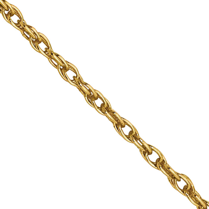 14K Solid Yellow Gold 0.8mm Rope Chain Twisted Link Necklace