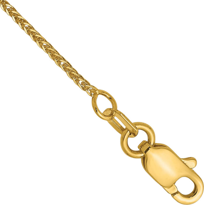 14K Solid Yellow Gold 0.8mm Spiga Wheat Link Chain Anklet Summer Beach Foot Ankle Bracelet