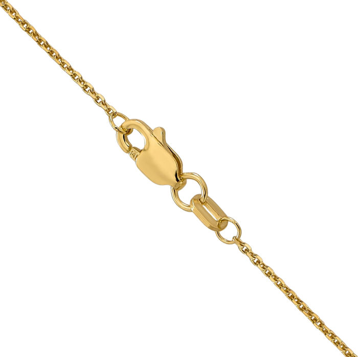 14K Solid Yellow Gold 0.95mm Cable Rolo Link Chain Belcher Necklace