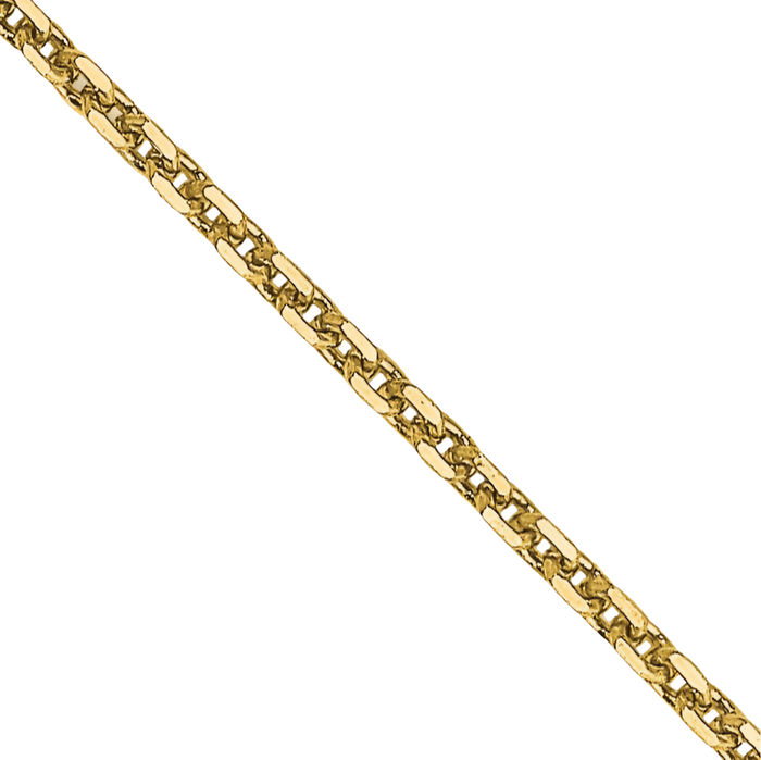 14K Solid Yellow Gold 0.95mm Cable Rolo Link Chain Belcher Necklace