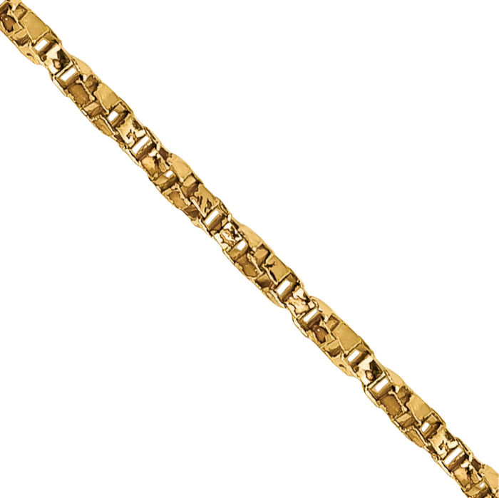 14K Solid Yellow Gold 0.95mm Twisted Box Link Chain Necklace