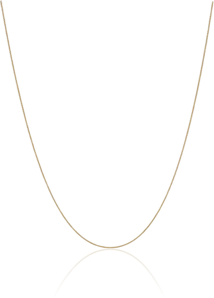 14K Solid Yellow Gold 0.9mm Cable Rolo Link Chain Belcher Necklace