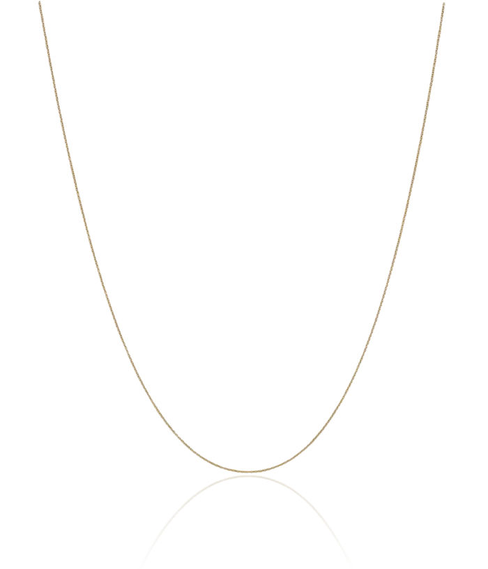 14K Solid Yellow Gold 0.9mm Cable Rolo Link Chain Belcher Necklace