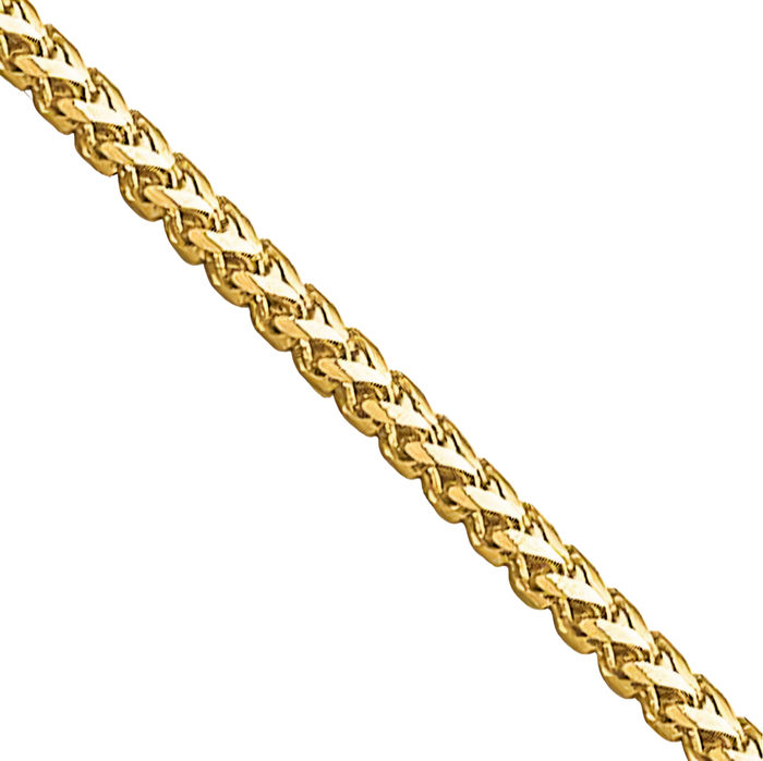 14K Solid Yellow Gold 0.9mm Franco Link Chain Necklace