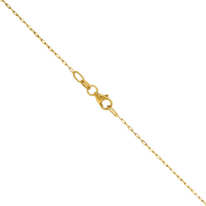 14K Solid Yellow Gold 0.9mm Oval Cable Rolo Link Chain Belcher Necklace